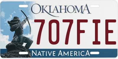 OK license plate 707FIE