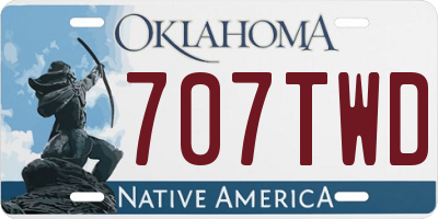 OK license plate 707TWD