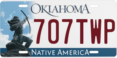 OK license plate 707TWP