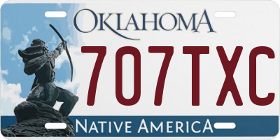 OK license plate 707TXC