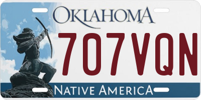 OK license plate 707VQN