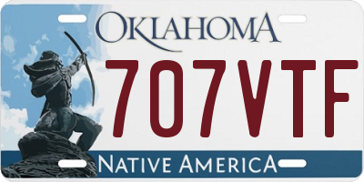 OK license plate 707VTF