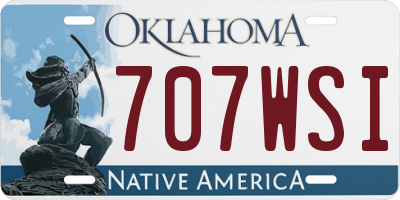 OK license plate 707WSI