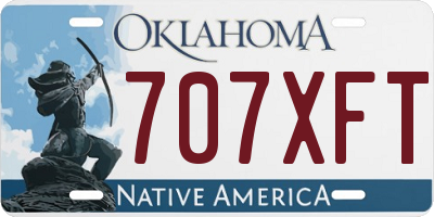 OK license plate 707XFT