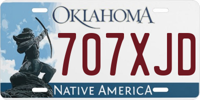 OK license plate 707XJD