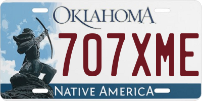 OK license plate 707XME