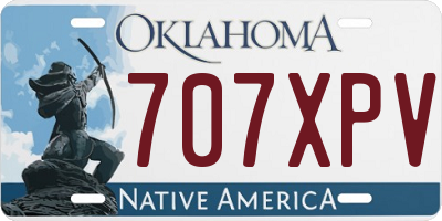 OK license plate 707XPV