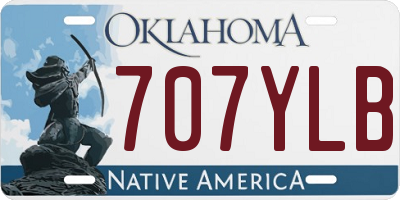OK license plate 707YLB