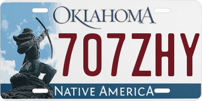 OK license plate 707ZHY