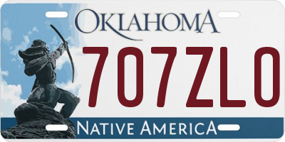 OK license plate 707ZLO