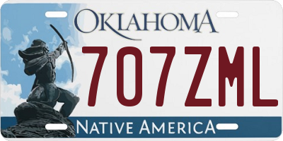 OK license plate 707ZML