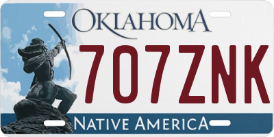OK license plate 707ZNK