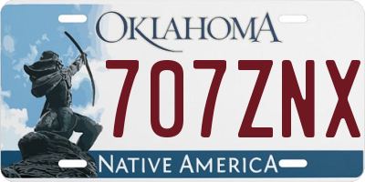 OK license plate 707ZNX