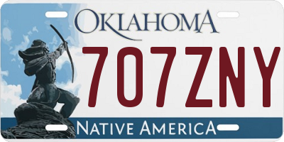 OK license plate 707ZNY