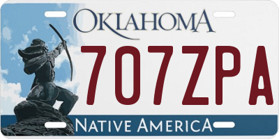 OK license plate 707ZPA