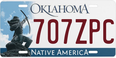 OK license plate 707ZPC
