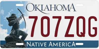 OK license plate 707ZQG