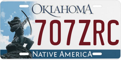 OK license plate 707ZRC