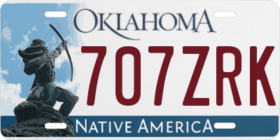 OK license plate 707ZRK