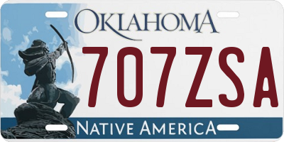 OK license plate 707ZSA