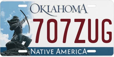 OK license plate 707ZUG