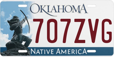 OK license plate 707ZVG