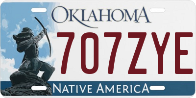 OK license plate 707ZYE