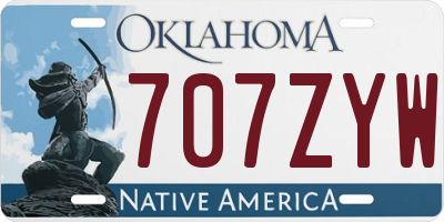 OK license plate 707ZYW