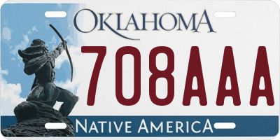 OK license plate 708AAA