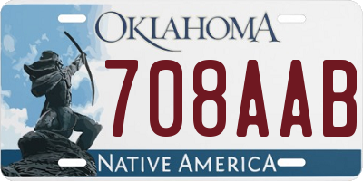 OK license plate 708AAB