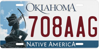 OK license plate 708AAG