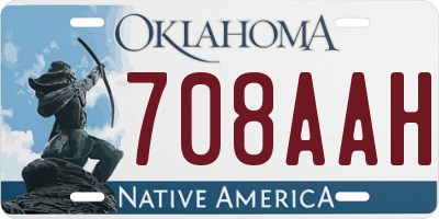 OK license plate 708AAH