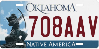OK license plate 708AAV