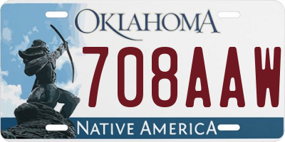 OK license plate 708AAW