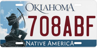 OK license plate 708ABF