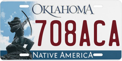 OK license plate 708ACA