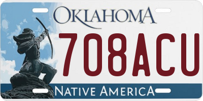 OK license plate 708ACU