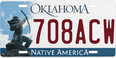 OK license plate 708ACW