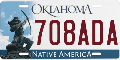 OK license plate 708ADA