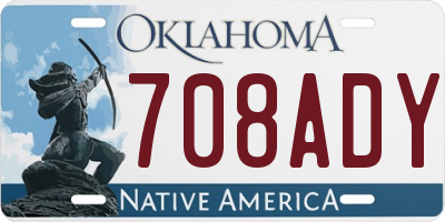 OK license plate 708ADY