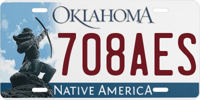 OK license plate 708AES