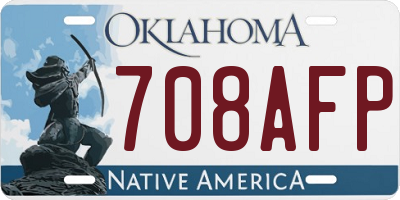 OK license plate 708AFP
