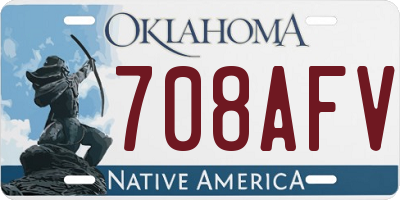 OK license plate 708AFV