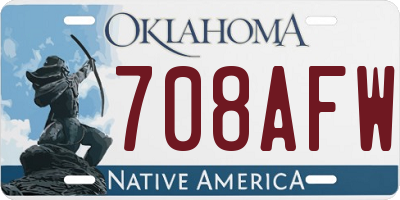 OK license plate 708AFW