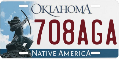 OK license plate 708AGA