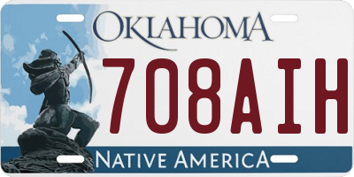 OK license plate 708AIH