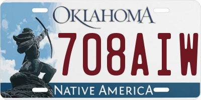 OK license plate 708AIW