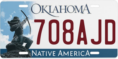 OK license plate 708AJD