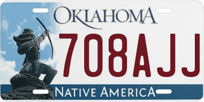 OK license plate 708AJJ