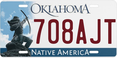 OK license plate 708AJT